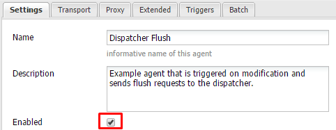 how to enable publish flush in AEM